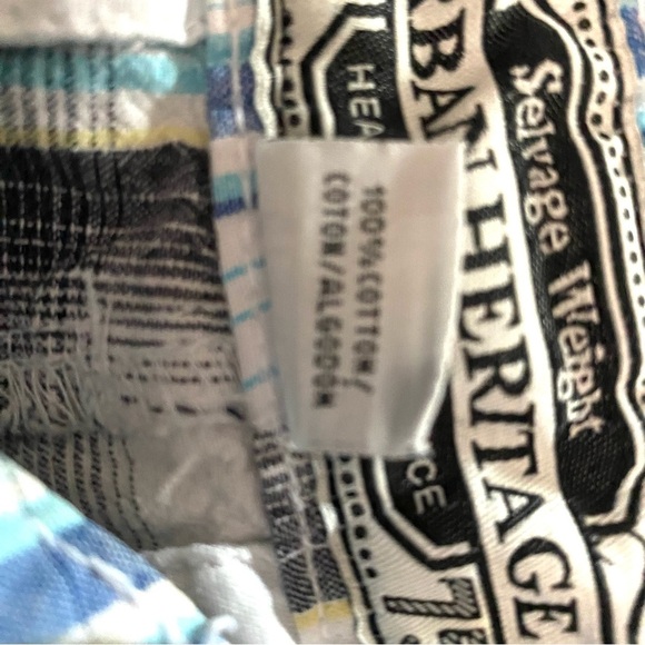 Urban Heritage Selvage Weight 100% Cotton Shorts Men’s Size 32 White Plaid - Picture 6 of 9